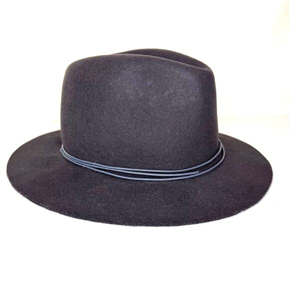 HATATTACK Wool Fedora Hat Women's Made in USA Western Boho Festival Leather Grey